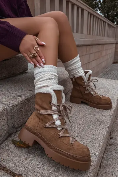 Boto Dámské sněhule s kožíškem Camel Irmara