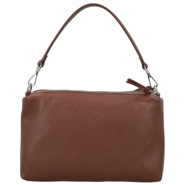 Dámska kožená kabelka na rameno tmavo hnedá - Delami Vera Pelle Sussan