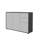 MID.YOU KOMODA, antracitová, bílá, 105,5/73/33 cm