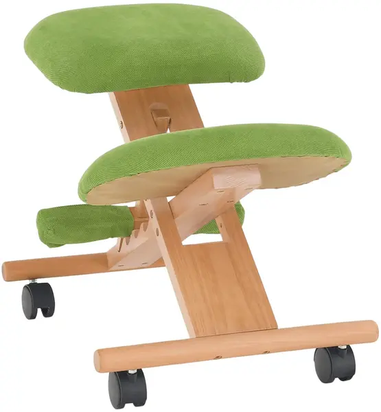 TEMPO KONDELA Ergonomická kľakačka GROCO zelená/ buk _