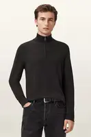 Svetr s příměsí vlny AllSaints KILBURN vínová barva, s pologolfem, M068KD