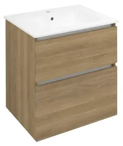 Sapho Ezara - Umývadlová skrinka, 59x46x64 cm, 2 zásuvky, dub Cuneo EZ601-2525