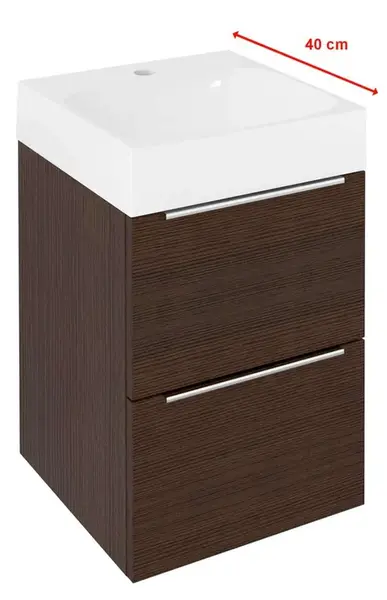 Sapho Emona - Umývadlová skrinka, 40x40x55 cm, 2 zásuvky, borovica rustik EM040-1616