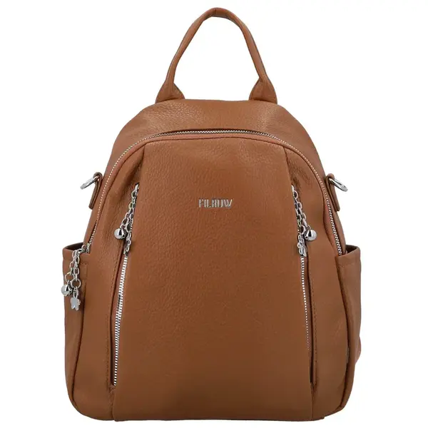 Trendy dámský koženkový batůžek Jeame, hnědý