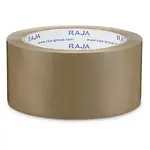 72 x PVC lepicí páska s firemním potiskem RAJA - standardní - 1 barevný potisk - hnědá - 75mm x 66m