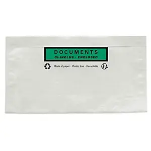 1000 x Papírový obal na doprovodnou dokumentaci, 228x120 mm, DOCUMENTS ENCLOSED | RAJA