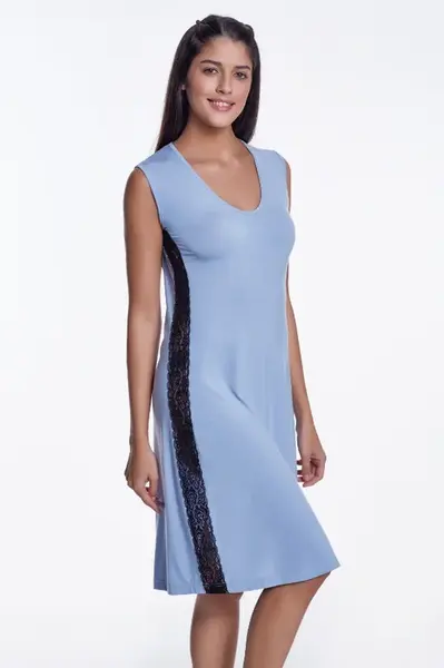 Dámská noční bambusová košilka BRIA M Světle modrá