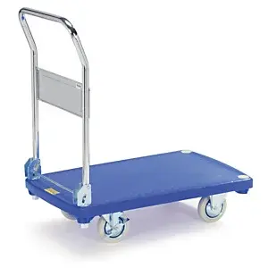 Modrý plastový vozík na zásobníky 815 x 540 x 890 mm