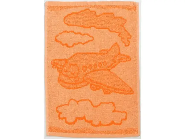 Detský uterák BEBÉ lietadlo oranžový 30x50 cm