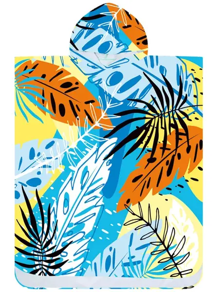 Plážové pončo SUMMER FRESH modro-žluté 80x145 cm