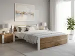 Postel IKAROS DOUBLE 160 x 200 cm, dub artisan/bílá Rošt: Bez roštu, Matrace: Matrace Sommera 18 cm