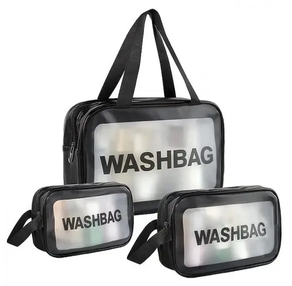 Kosmetická taška WASHBAG sada 3 ks, černá