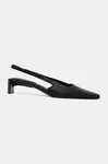 Kožené lodičky Calvin Klein SET BACK HEEL PUMP SLINGBACK LTH