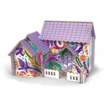 Puzzle 3D dřevěný dům s barvami