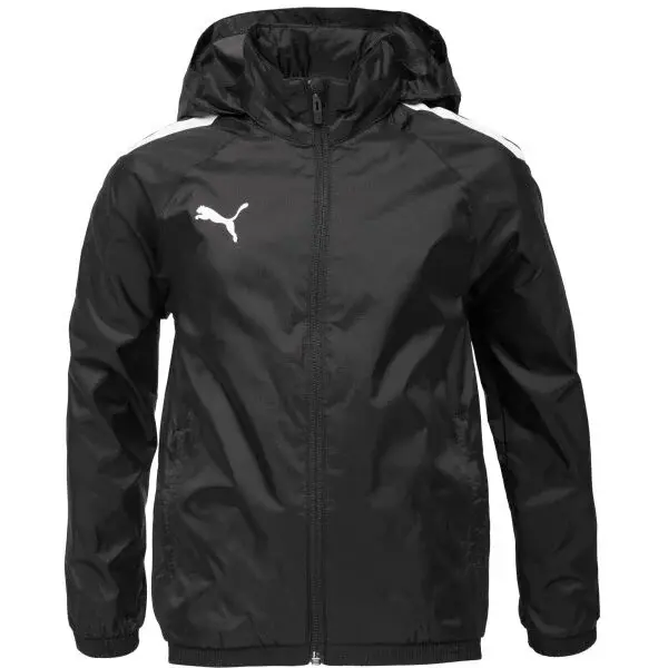 Puma TEAMLIGA ALL WEATHER JKT JR Chlapčenská bunda, čierna, veľkosť