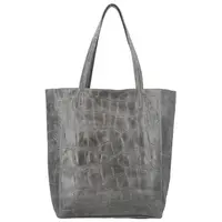 Módní dámská kožená kabelka na rameno Naysa, šedá