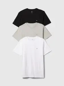 GAP Pánské V-FRCH EVERYDAY SOFT MICRO LOGO CREW - 3 PACK 542268-00 Velikost: S