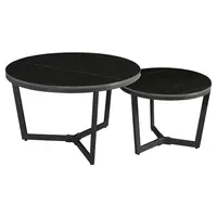 MID.YOU KONFERENČNÍ STOLEK, černá, kov, kámen, 68,5/68,5/43 cm