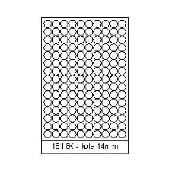 Samolepicí etikety 18 mm, 150 etiket, A4, 100 listů, kulaté