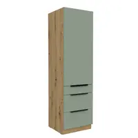 Vysoká potravinová skříňka Aria 60 DKS-210 3S 1F - Premium Box Barva korpusu: Dub artisan, Barva dvířek: SA - Aquamarine AFM