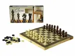 Dřevěná sada her - šachy a dáma