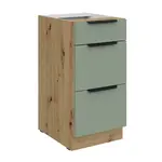 Spodní skříňka Aria 40 D 3S BB - Premium Box Barva korpusu: Dub artisan, Barva dvířek: SA - Aquamarine AFM