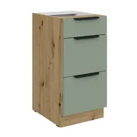 Spodní skříňka Aria 40 D 3S BB - Premium Box Barva korpusu: Dub artisan, Barva dvířek: SA - Aquamarine AFM