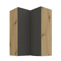 Horní rohová skříňka Aria 60x60 GN-90 2F (90°) Barva korpusu: Dub artisan, Barva dvířek: GR - Graphite AFM