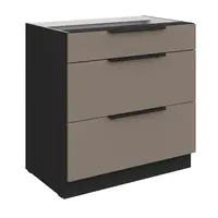 Spodní skříňka Aria 80 D 3S BB - Premium Box Barva korpusu: Černá, Barva dvířek: TA - Sandgrau AFM