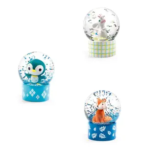 Mini snehová guľa - Zajac, tučniak a líška