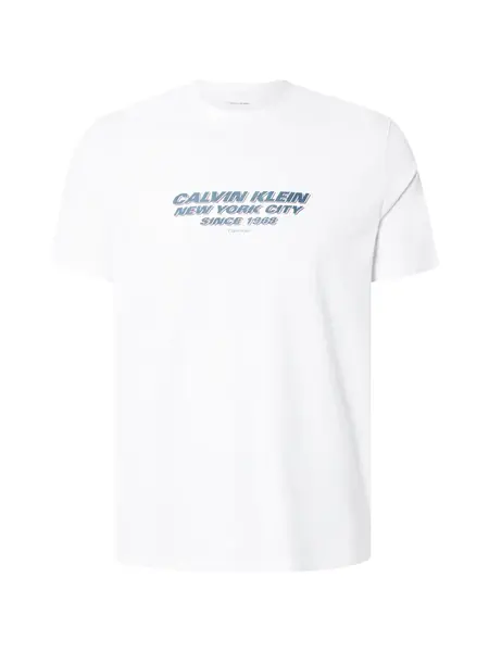 Calvin Klein Tričko  petrolejová / červená / biela