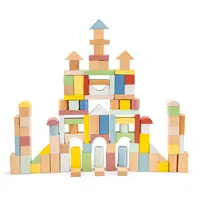 New Classic Toys Dřevěné stavební kostky - 100 ks