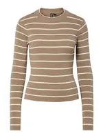 PIECES Sveter  tmavošedá / biela