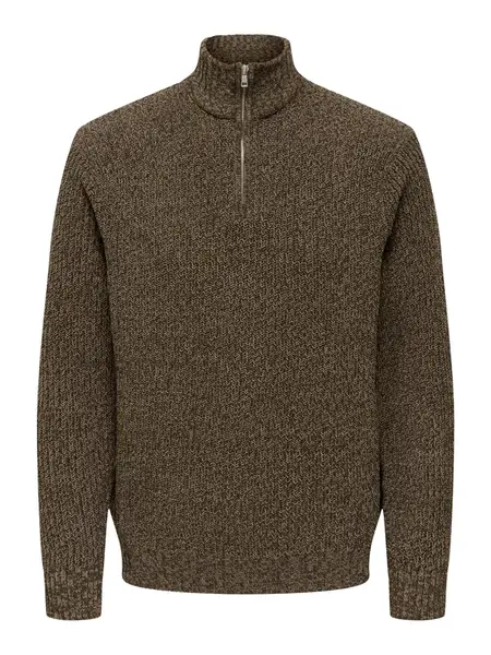 Only & Sons Sveter 'ONSJoin'  hnedá melírovaná