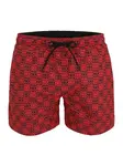 HUGO Plavecké šortky 'Aaron'  červená / čierna
