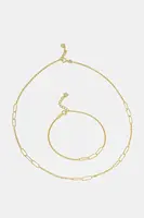 Náhrdelník a náramok vyrobený zo striebra pozláteného zlatom Answear.LAB