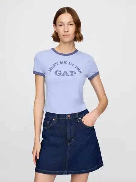 GAP Dámské Crop tričko s logem 749366-03 Velikost: XL