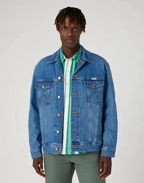 Pánská riflová bunda WRANGLER W459DNY96 BLUE EYES BLUE Velikost: XXL