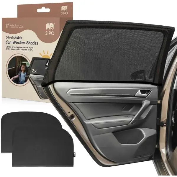 Sipo CAR SUNSHADE 2KS XL sluneční clony do auta, černá, velikost
