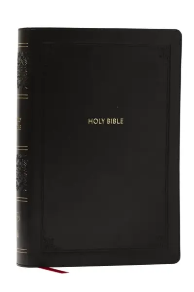 NKJV Giant Print End-of-Verse Reference Bible, Black Leathersoft, Red Letter, Comfort Print - Thomas Nelson