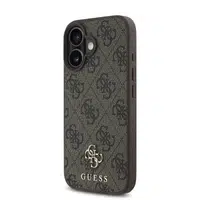 Zadní kryt Guess PU 4G Small Metal Logo MagSafe pro Apple iPhone 16, hnědá