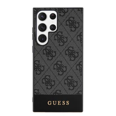 Zadní kryt Guess PU 4G Stripe pro Samsung Galaxy S24 Ultra, šedá