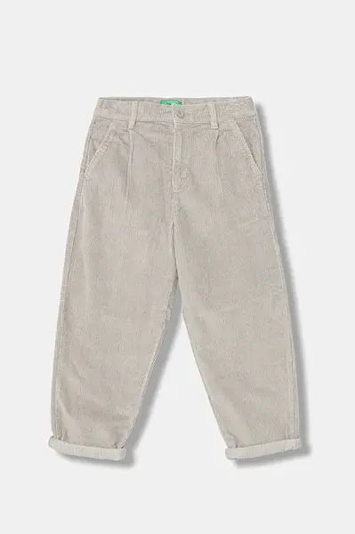 Dětské manšestrové kalhoty United Colors of Benetton šedá barva, 4IKTCF058