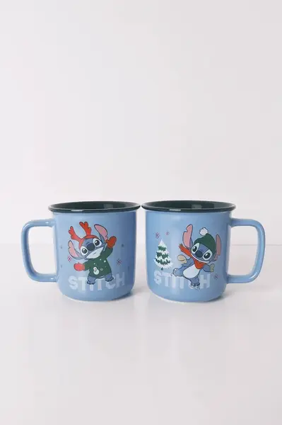 Sada hrnků women'secret LILO & STITCH 2-pack modrá barva, 1372587
