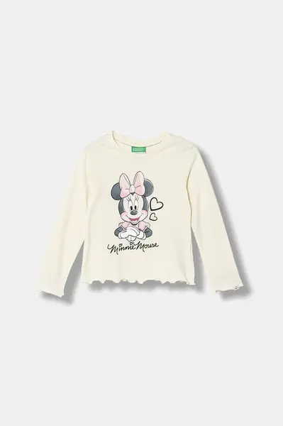 Dětské bavlněné tričko s dlouhým rukávem United Colors of Benetton