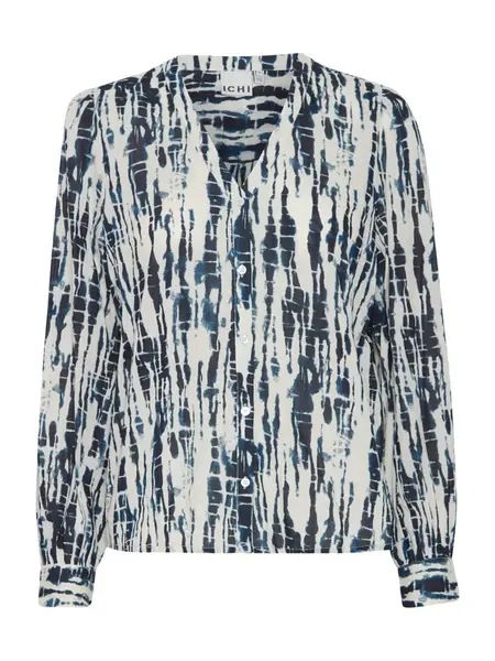 ICHI Blúzka 'SIMMI'  tmavomodrá / biela