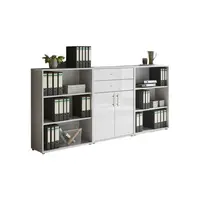 MID.YOU SKŘÍŇ NA ŠANONY, šedá, vysoce lesklá bílá, 253,2/113,6/33 cm