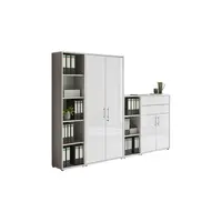 MID.YOU SKŘÍŇ NA ŠANONY, šedá, vysoce lesklá bílá, 257/185,6/33 cm