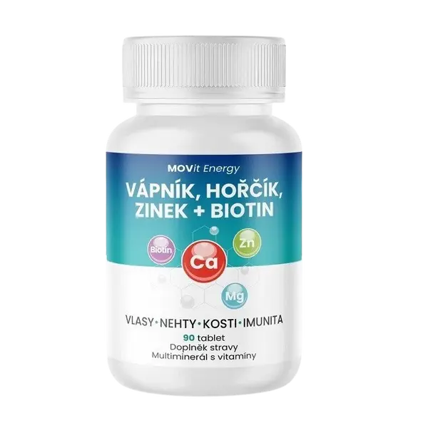 MOVIT ENERGY Vápník, Hořčík, Zinek + Biotin 90 tablet