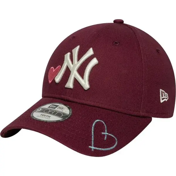 New Era NEW YORK YANKEES YTH MLB HEART ICON 9FORTY Dětská kšiltovka, vínová, velikost YOUTH
